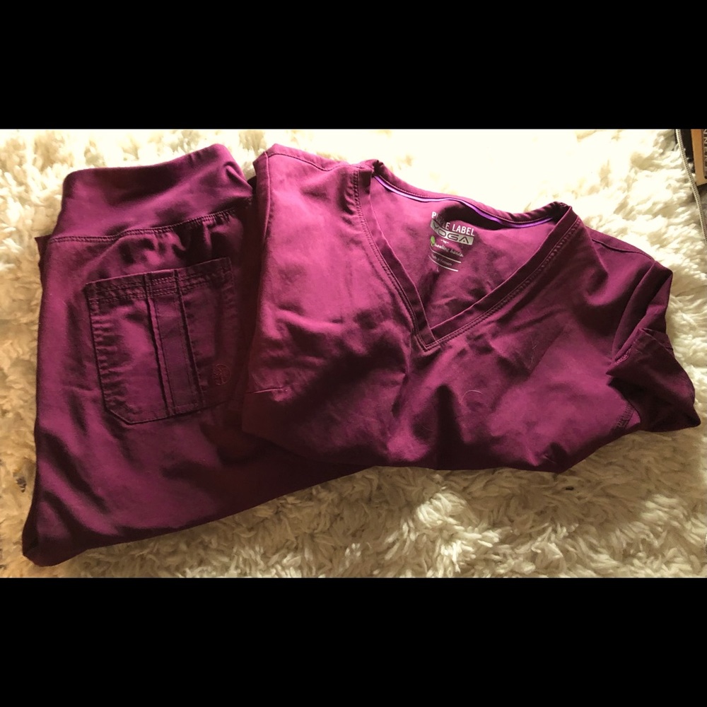 Women’s Purple Label Yoga Scrub Set by Healing Hands in Color Wine